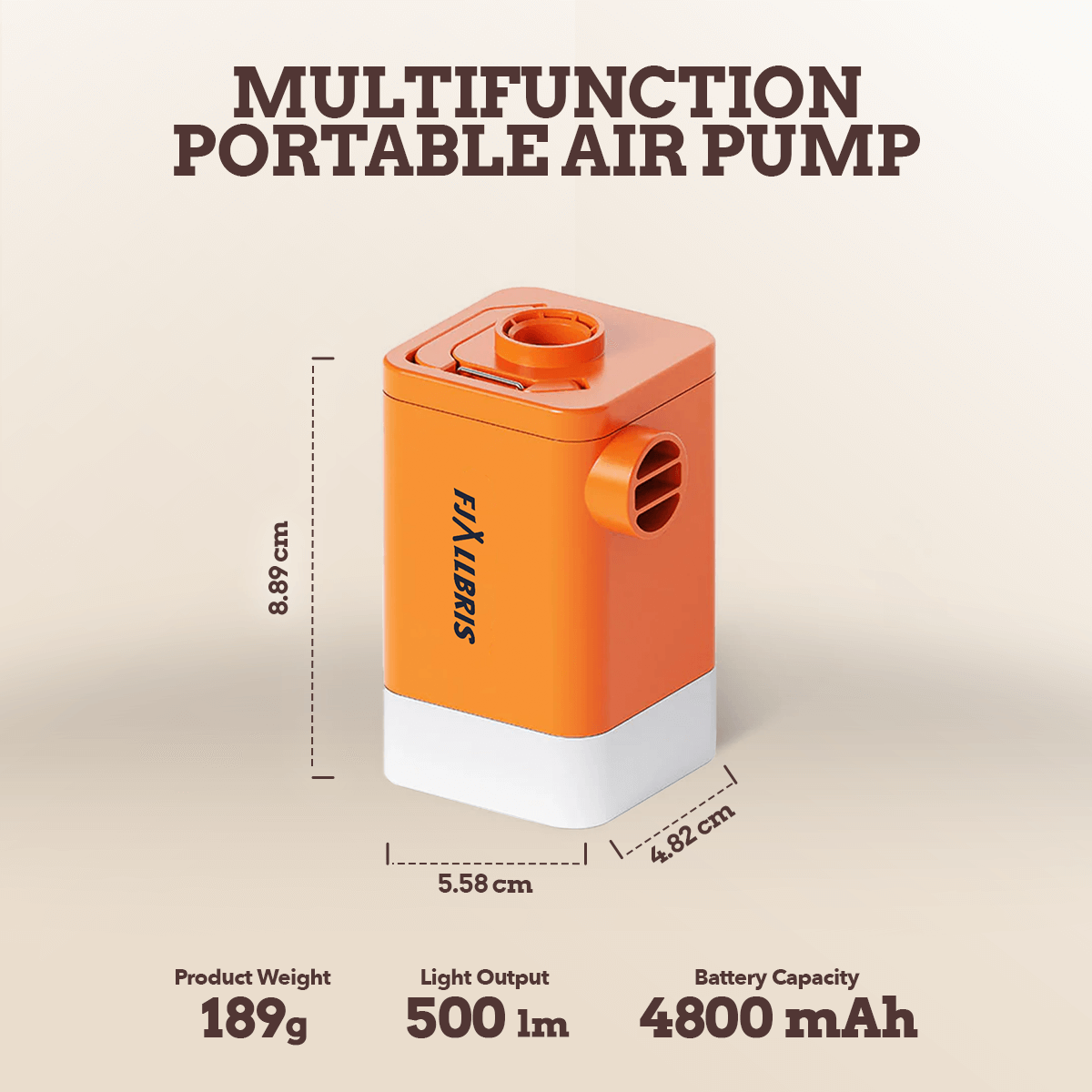 Mini luftpumpe USB-C oppladbar